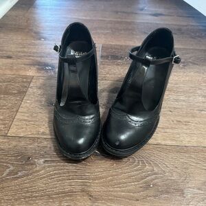 Black Leather Mary Jane Dress Shoes